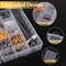 2 Pck 24 Grids Clear Plastic Organizer Box, Storage Container with Adjustable Divider, Craft and Bead Storage Organizer Box for DIY Jewelry Tackles with 2 Sheets Label Stickers